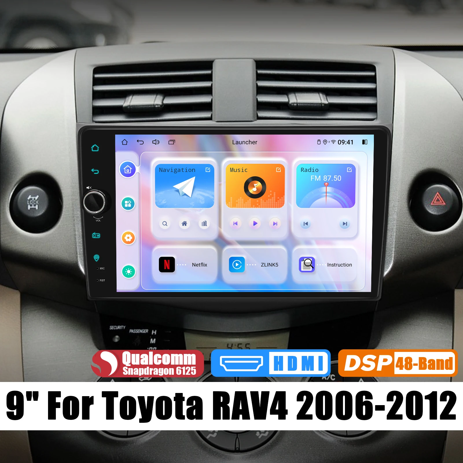 JOYING 9 Inch Replacement Car Radio Stereo Multimedia Player For Toyota RAV4 Rav 4 2006 -2012 With Car play Android Auto