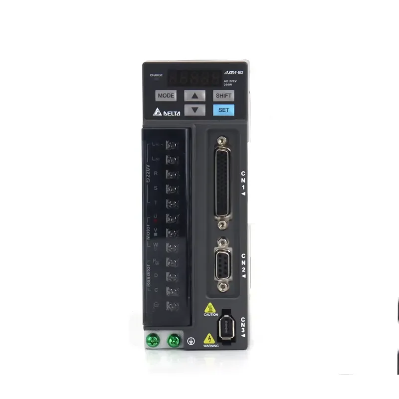 WaveTopSign 200W AC Servo Motor Driver Kits 0.64N.m 1.55A 3000rpm B2 Series ASD-B2-0221-B+ECMA-C20602RS with Cable