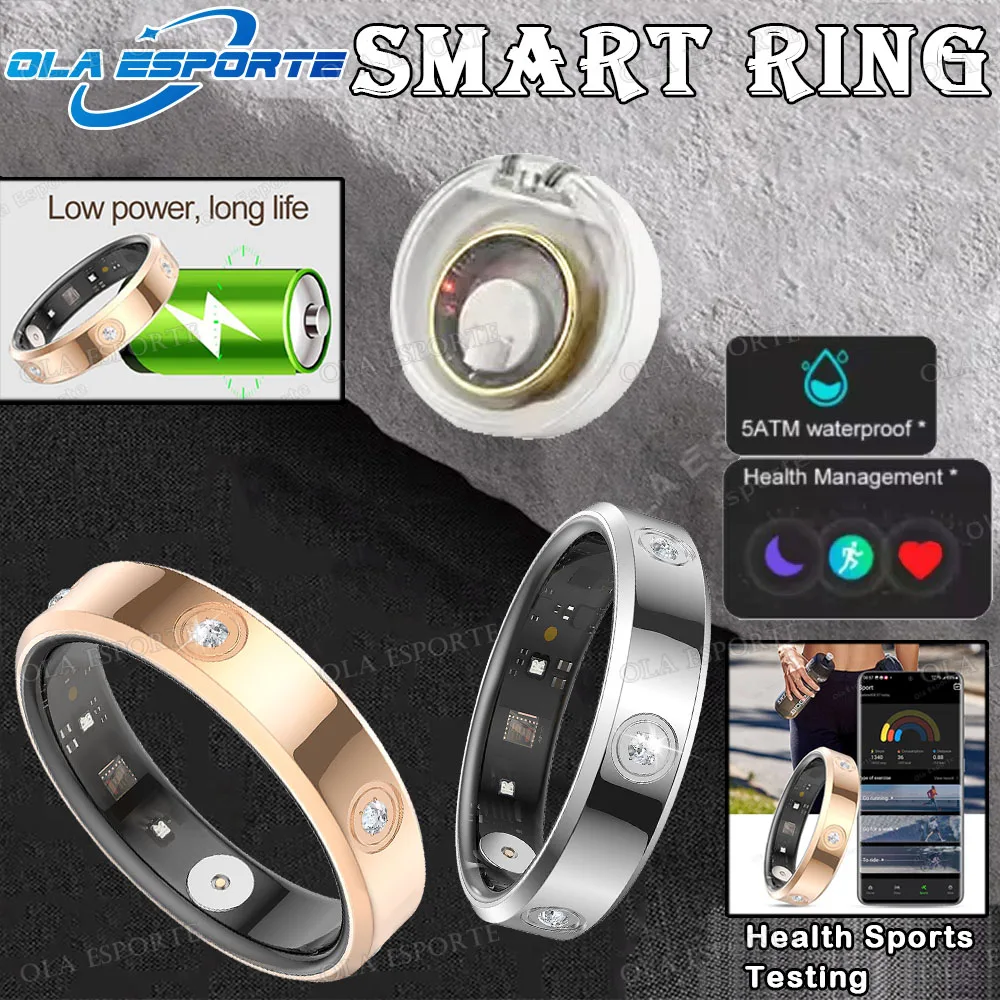 

Смарт-кольцо с контролем игры для женщин и мужчин, мониторинг сердечного ритма и температуры, SmartRing, 5 атм, водонепроницаемые, мультиспортивные режимы, Smartring