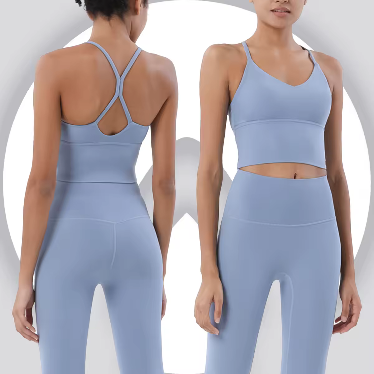 Women's Naked Feeling 2 Piece Gym Set - Seamless Sports Bra & High Waist Leggings, Shockproof Breathable Fitness Clothing, S-XL