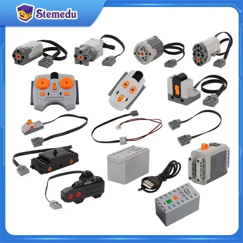 Bloques técnicos, funciones de potencia Servo, Motor M/L/XL/Sever, Motor de tren PF, tecnología MOC, bloques PF, juguetes de ladrillo para coche y camión DIY