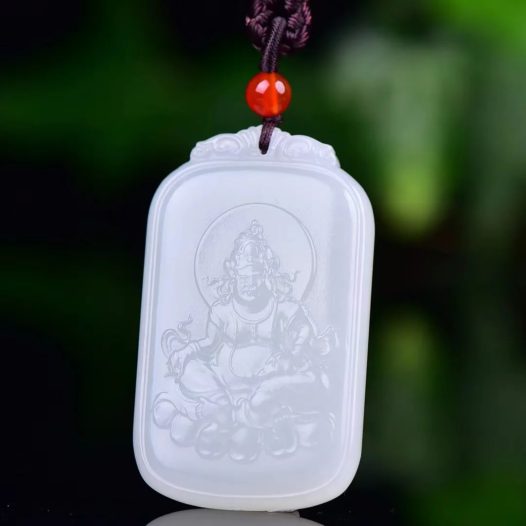 

Hetian Jade Qinghai Material Jewelry Huang Wealth God Pendant 1149#