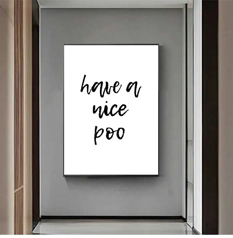 Art Prints Rock and Roll Minimalism Canvas Painting Quote Have a nice poo WC Sign Home Decor Funny Toilet Poster Bathroom Wall