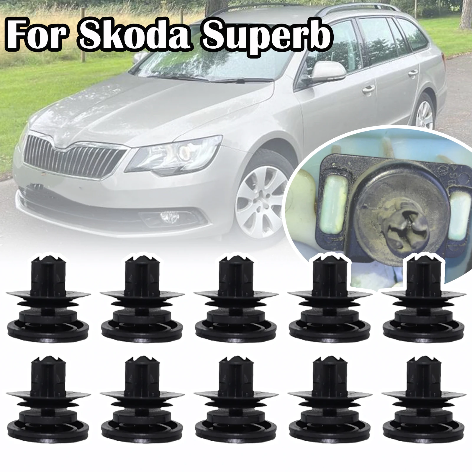 

For Skoda Superb 3T 3U B6 B5 2001 2002 2003 2004 - 2015 Car Door Card Panel Trim Rivet Inner Molding Upholstery Clip Replacement