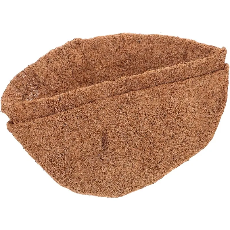 2Pc Breathable Round Coconut Palm Mat for Hanging Basket Natural Coconut Fiber Flower Planter Garden Balcony Decoration 15.9Inch