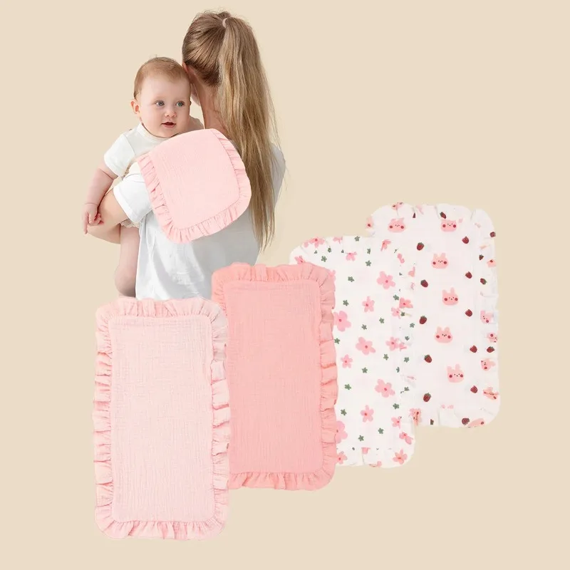 

Mom & Baby Shoulder Pad - Reusable Burp Cloth, Breathable Muslin Fabric, Cute Animal/Flower Design, Keep Clothes Clean