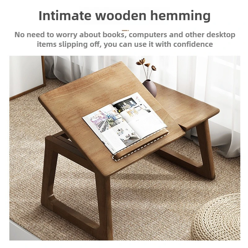 مكتب كمبيوتر محمول من الخشب الصلب نافذة يابانية طاولة تاتامي سرير محمول طاولات قابلة للطي شقة توفر مساحة طاولات شاي القهوة