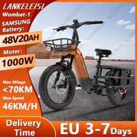 Lankeleisi Wombat-1 Cargo Ebike 1000W 48V20ah SAMSUNG Battery Electric Bicycle Aldult Child Seats Available City Electric Bike