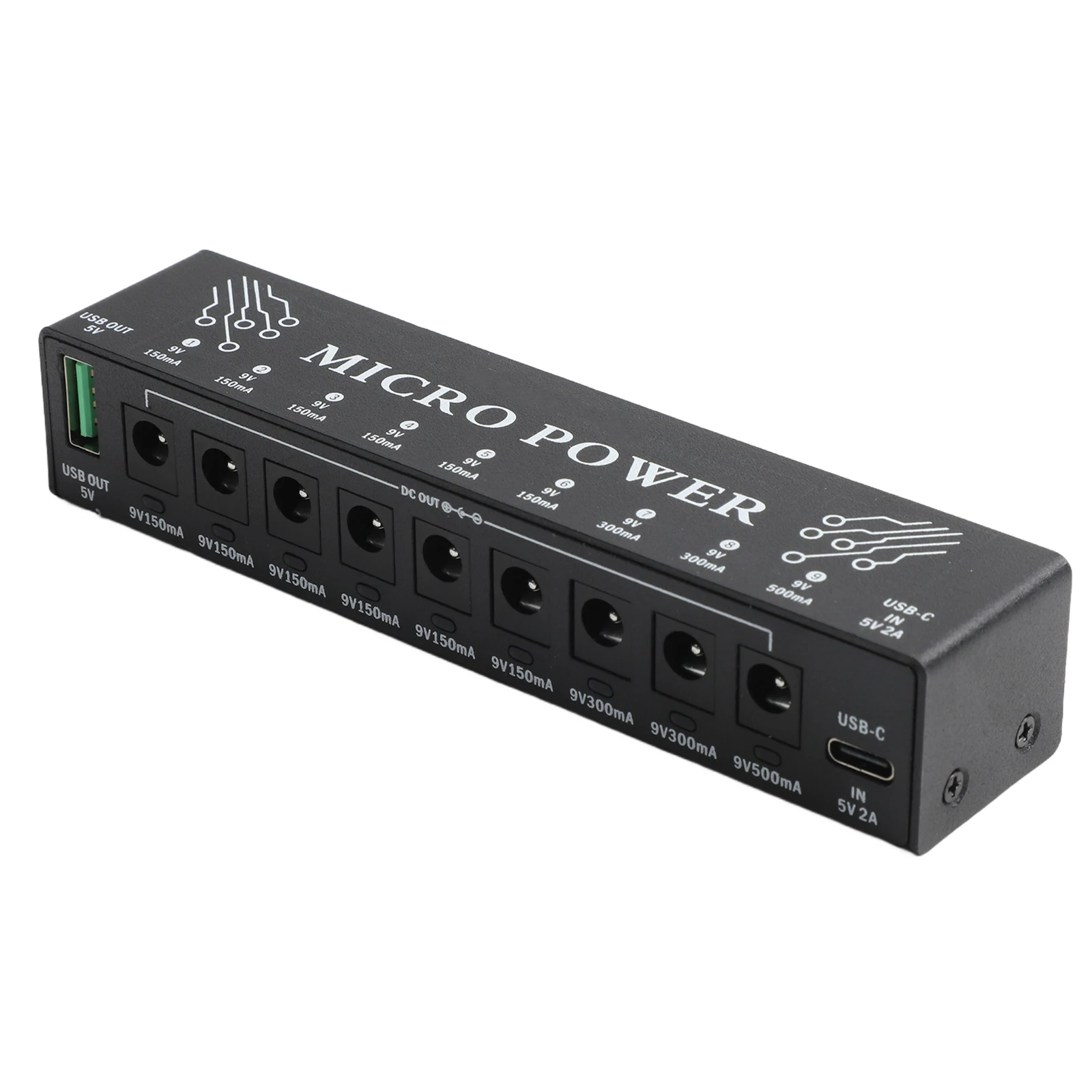 For Live Use Guitar Pedals Power Supply Multiple Output Power Supply Black Versatile Power Ratings Easy Transport