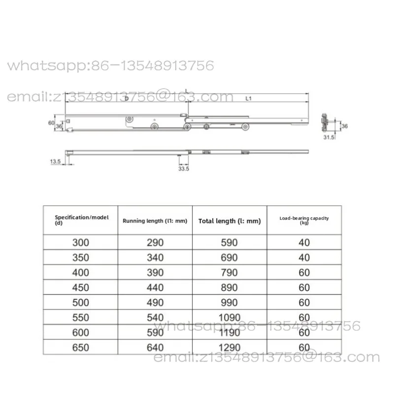 Stainless steel high and low temperature resistance/freezer steamer oven catering equipment drawer cabinet door guide rail