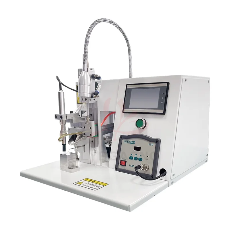 Máquina de solda pneumática semiautomática, alça de metal operada por pé, 200w, canal único e duplo, purificador de fumaça de solda
