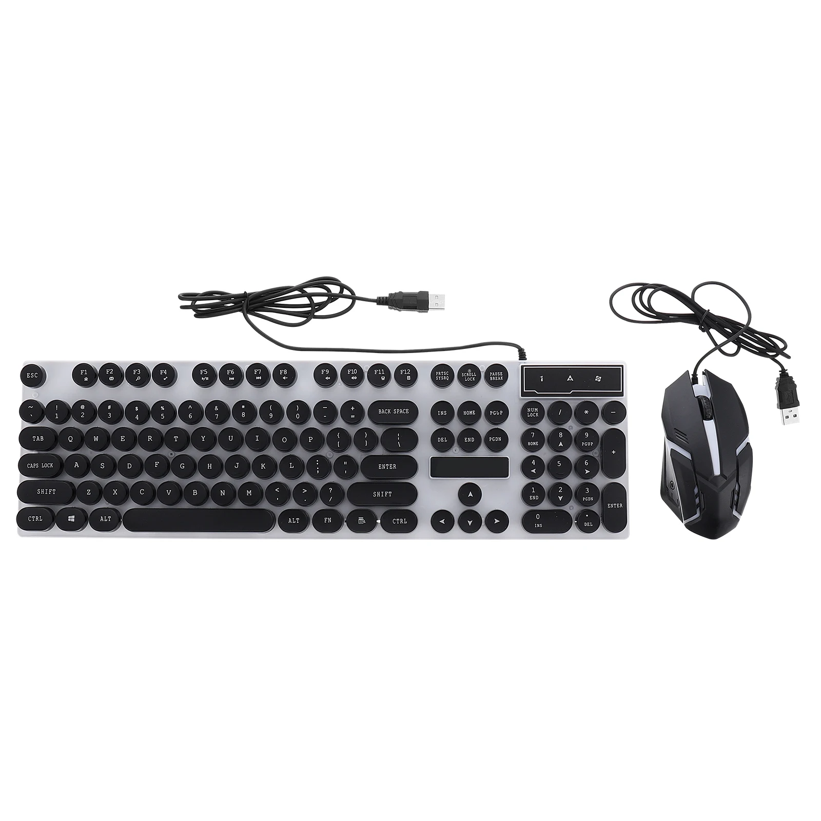 

Прочный RGB компьютерная клавиатура и мышь, водонепроницаемые проводные колпачки для клавиш в стиле ретро, панк, механические ощущения игрового USB