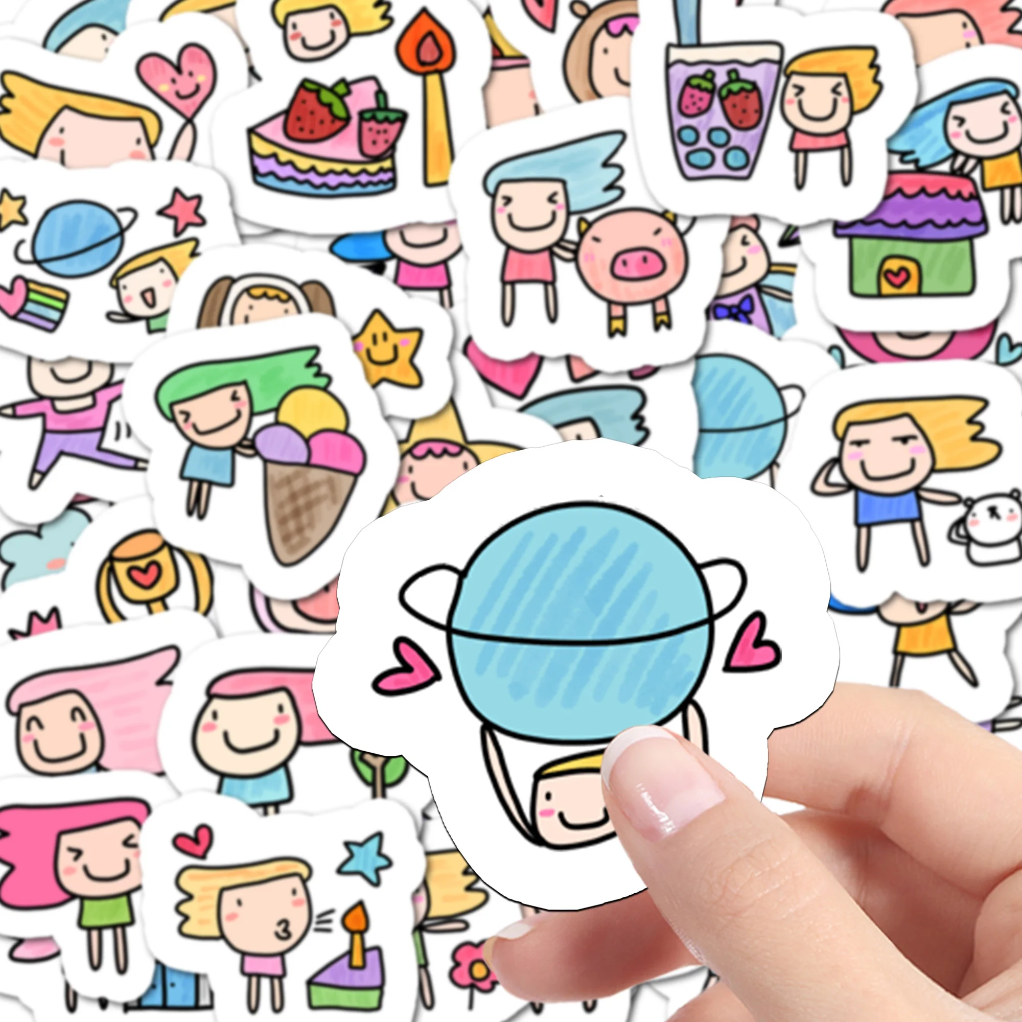 40 Uds. De pegatinas bonitas de dibujos animados de Wendy Windy Girl, calcomanías Kawaii, juguete para niños, maleta para portátil DIY, pegatina decorativa para cuaderno