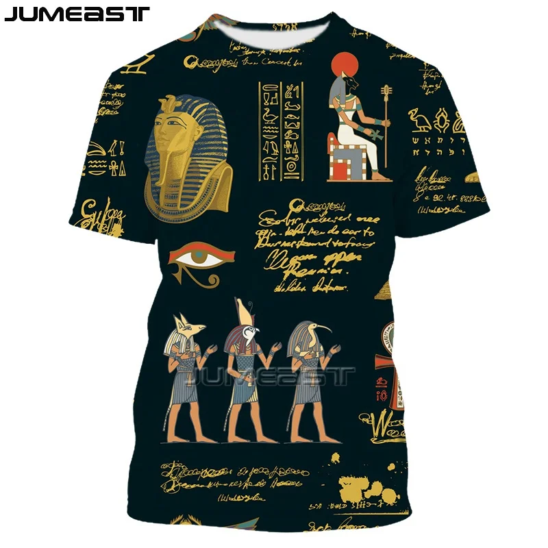 Men 3D Ancient Egyptian Statues Graphic T Shirt Vintag Streetwear Short Sleeve Tops Ancient Egyptian Print Gods Of Horus Clothes