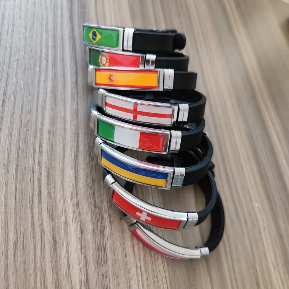 2024 Flag Bracelet Men Brazil Spain Portugal Venezuela Germany France Poland Canada Italy Leather Bracelets Game Bangles Gift