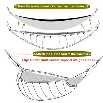 Night Cat Hammock Underquilts Sleeping Bag Single Insulated Under Blanket 4 Seasons Lightweight Soft Warm 5-20℃ 8x3.6ft 4