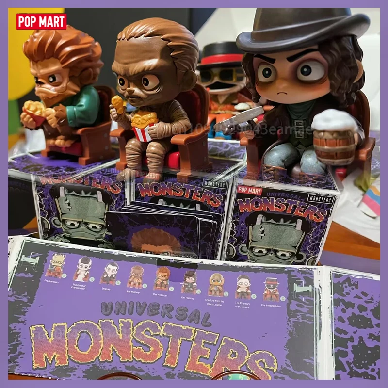 

Universal Monster Box Original Pop Mart Series Action Anime Character Toy Bag Caixas Supresas Model Halloween Birthday Gifts