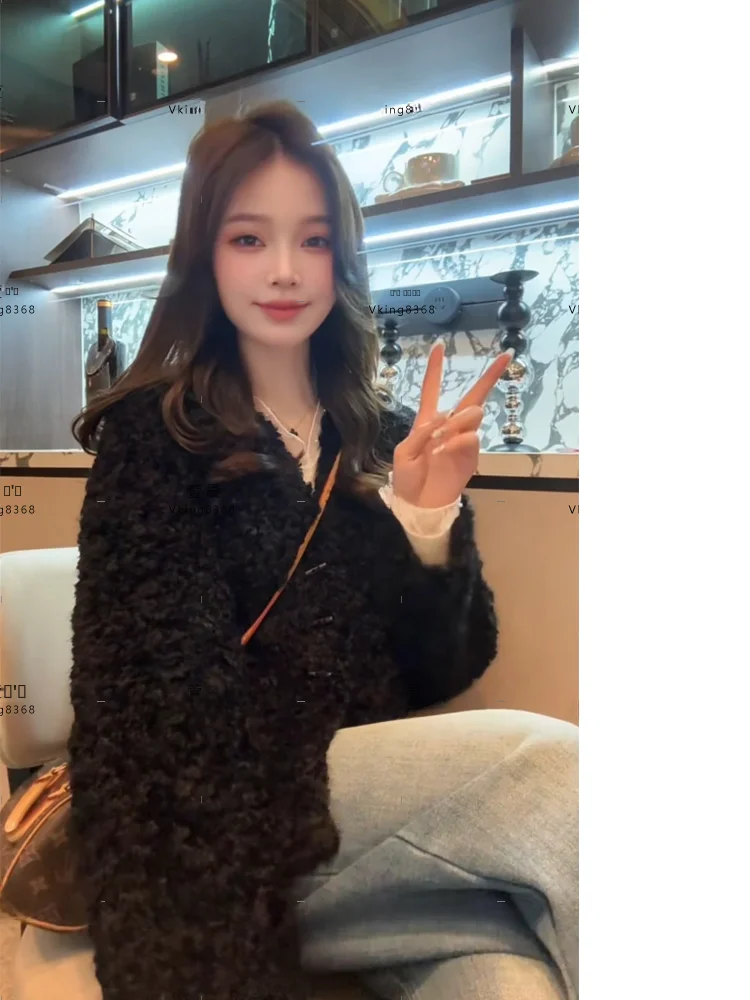 

Xuanxuanchen Women's Faionable Fur Coat Street Sle Loose Fit Long Sve ort Outerwear Ele Lady's Clothing