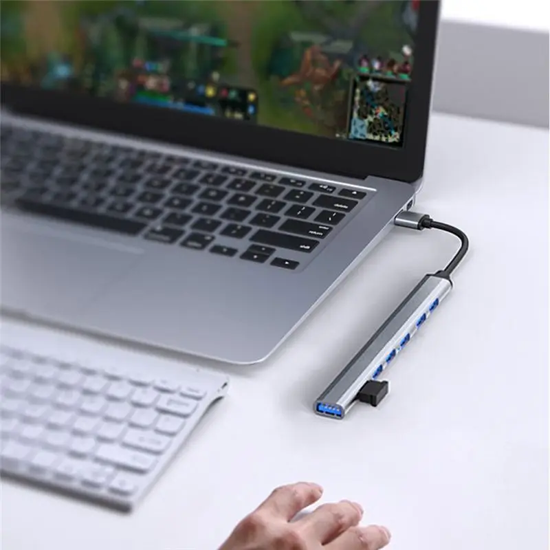 DT75BG 7 in 1 USB C to USB Hub USB C Hub USB Splitter USB Extender Extended USB 3.0 X1 + USB 2.0 X6