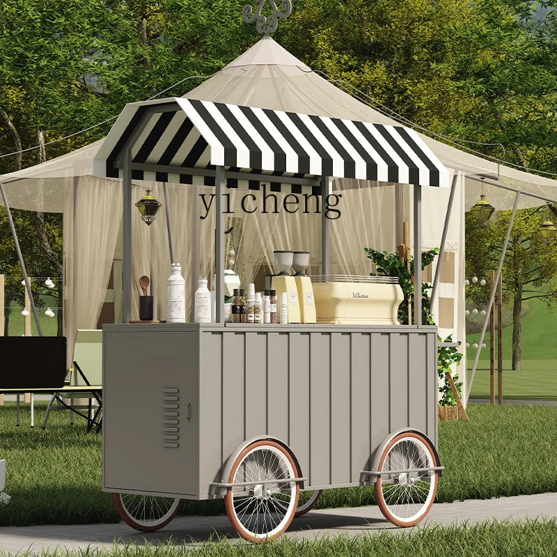 

TWR Mobile Street Food Cart Outdoor Market Stall Mobile Food Cart Handcart