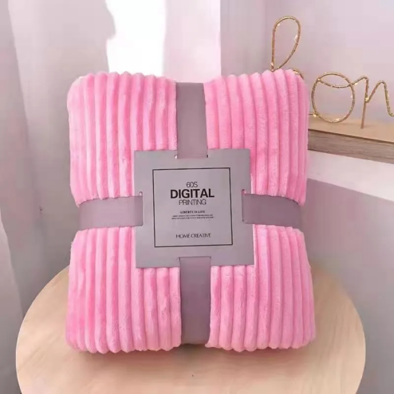 2025 جديد لينة المرجان الصوف بطانية على الأريكة سميكة الشتاء بطانية سرير غرزة دافئة رقيق المفرش منقوشة أريكة غرفة نوم