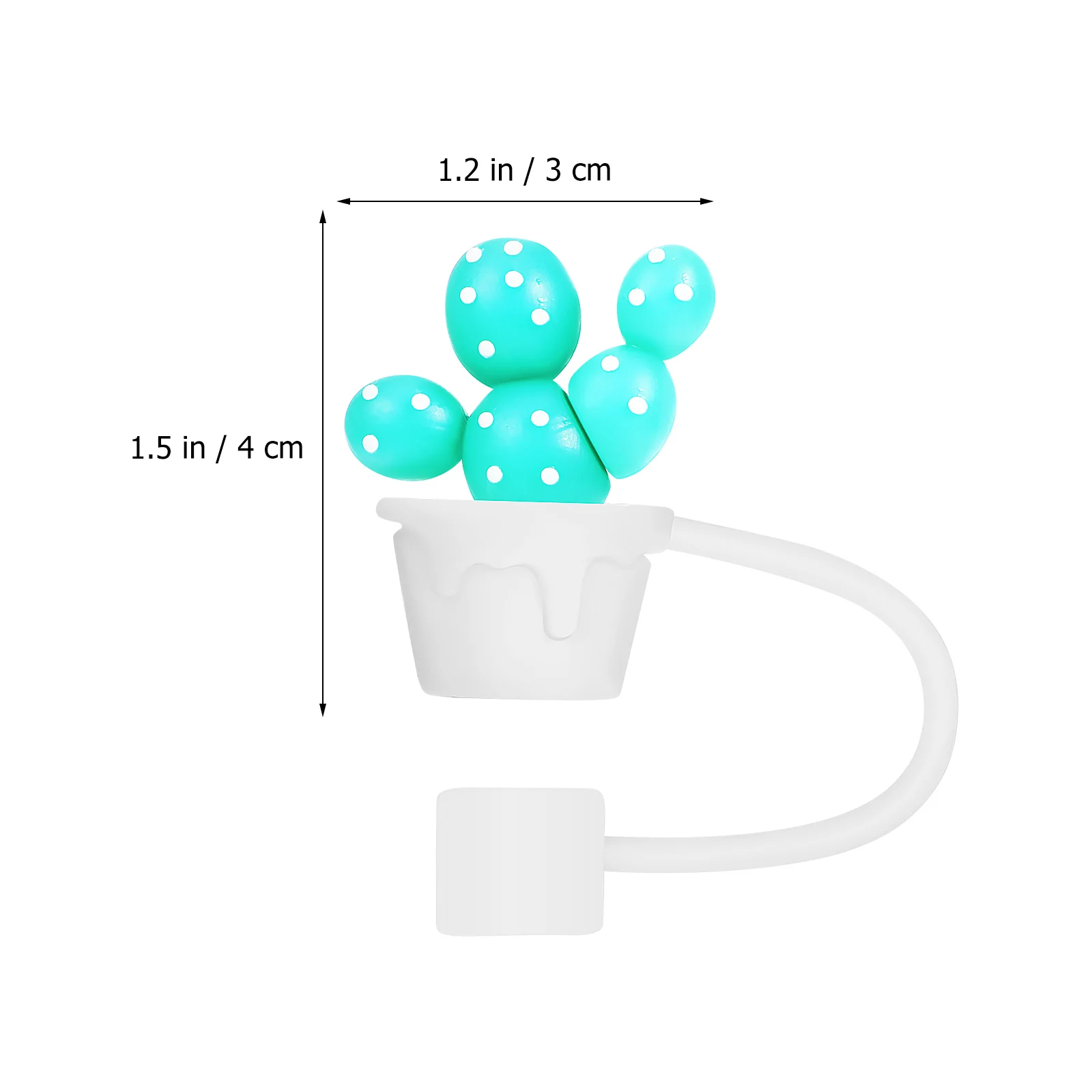 

6 Pcs Dustproof Cover 10MM Cactus Design Silicone Stoppers Drinking Tips Protector Caps Hygienic Decorations Reusable Straw