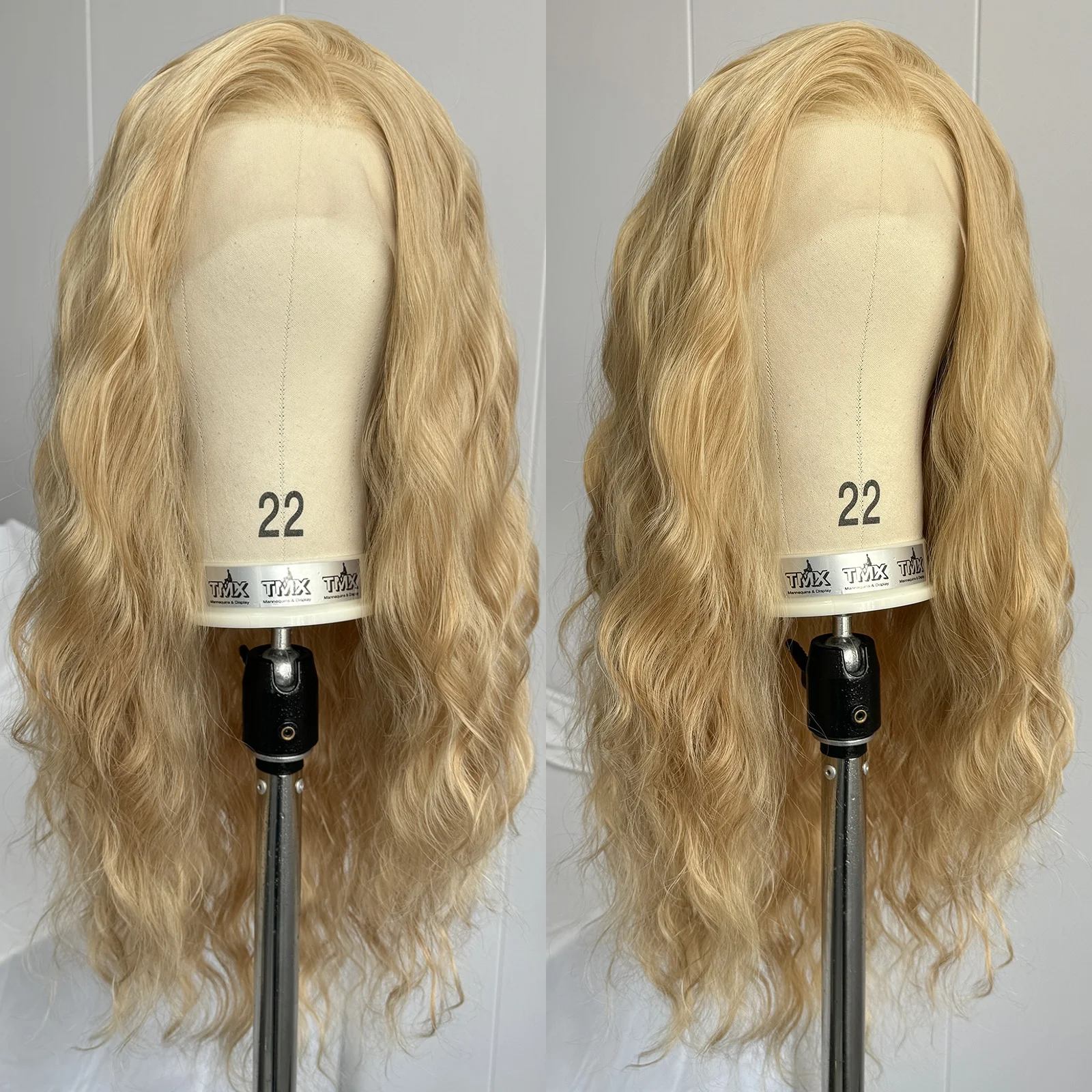 Long Blonde Highlight Natural Wave Long Curly Wavy 13X4 Lace Front Wigs for Women Honey Blonde Mixed 613 Colored Synthetic Hair