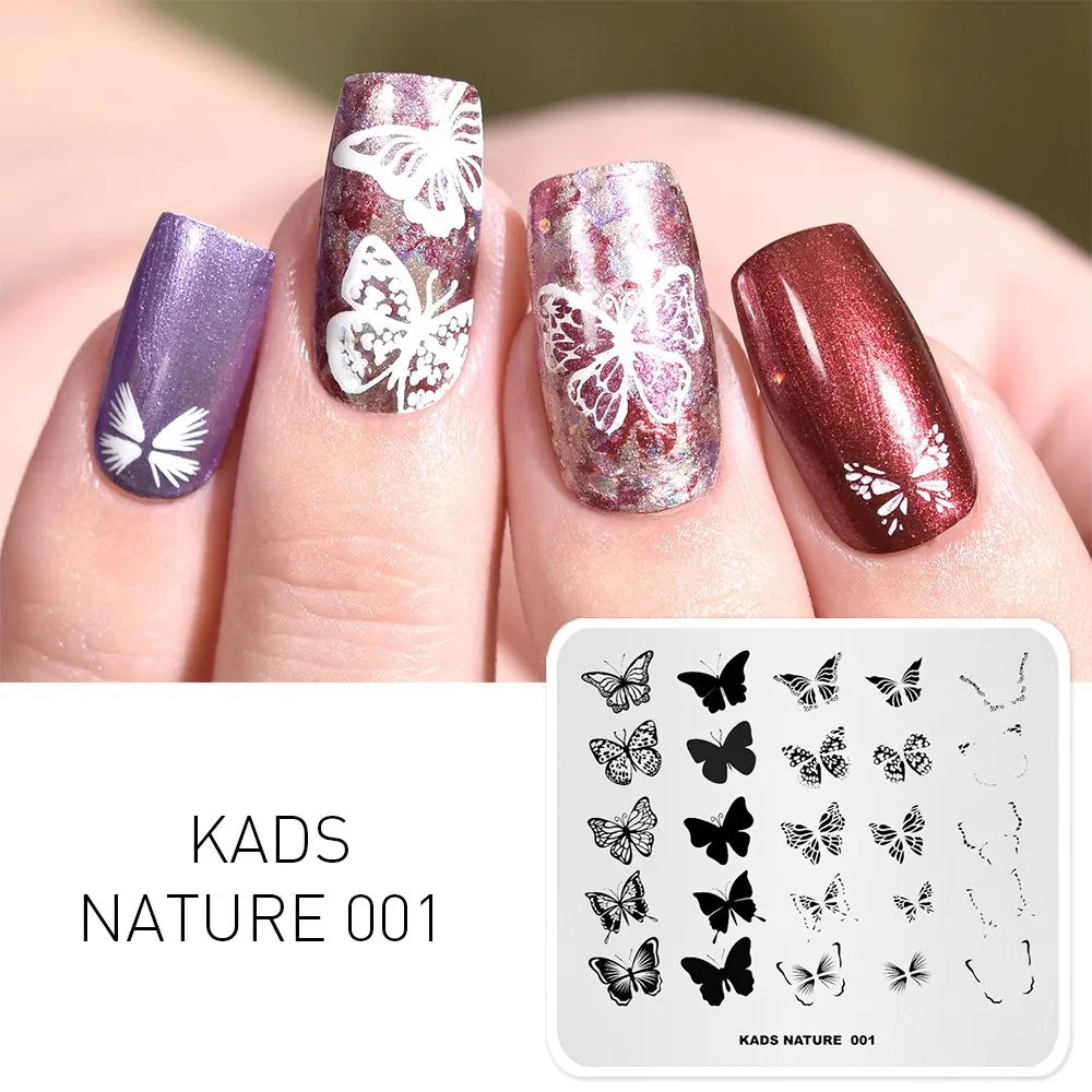 1pc Nail Stamping Template Nature System Stainless Steel Patterns Leaves Umbrella Art Decoration Manicure Stencil DIY Salon Tool