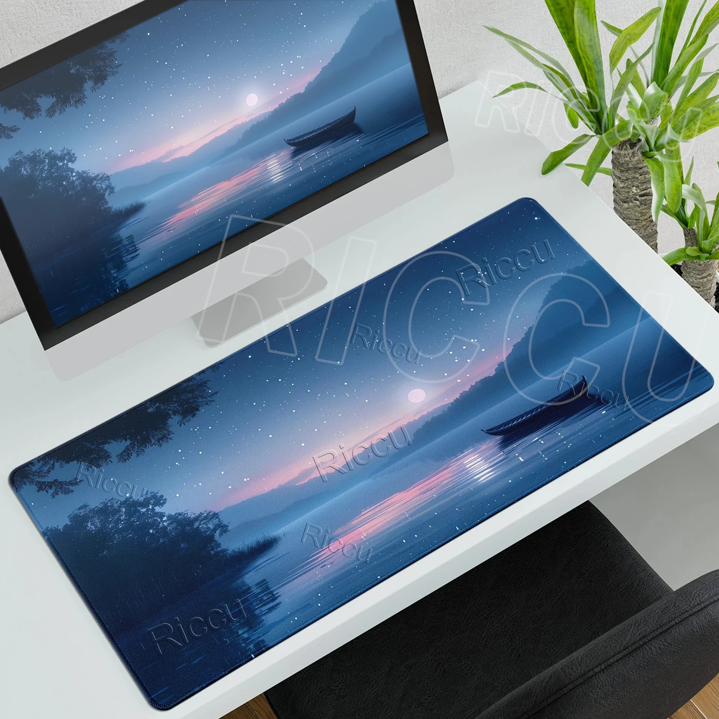 Mouse Pads Blue Sky Cloud Pattern Gaming Large  Extended Aesthetics Non-slip Anime Moon Carpet Computer Keyboard Rubber Desk Pad