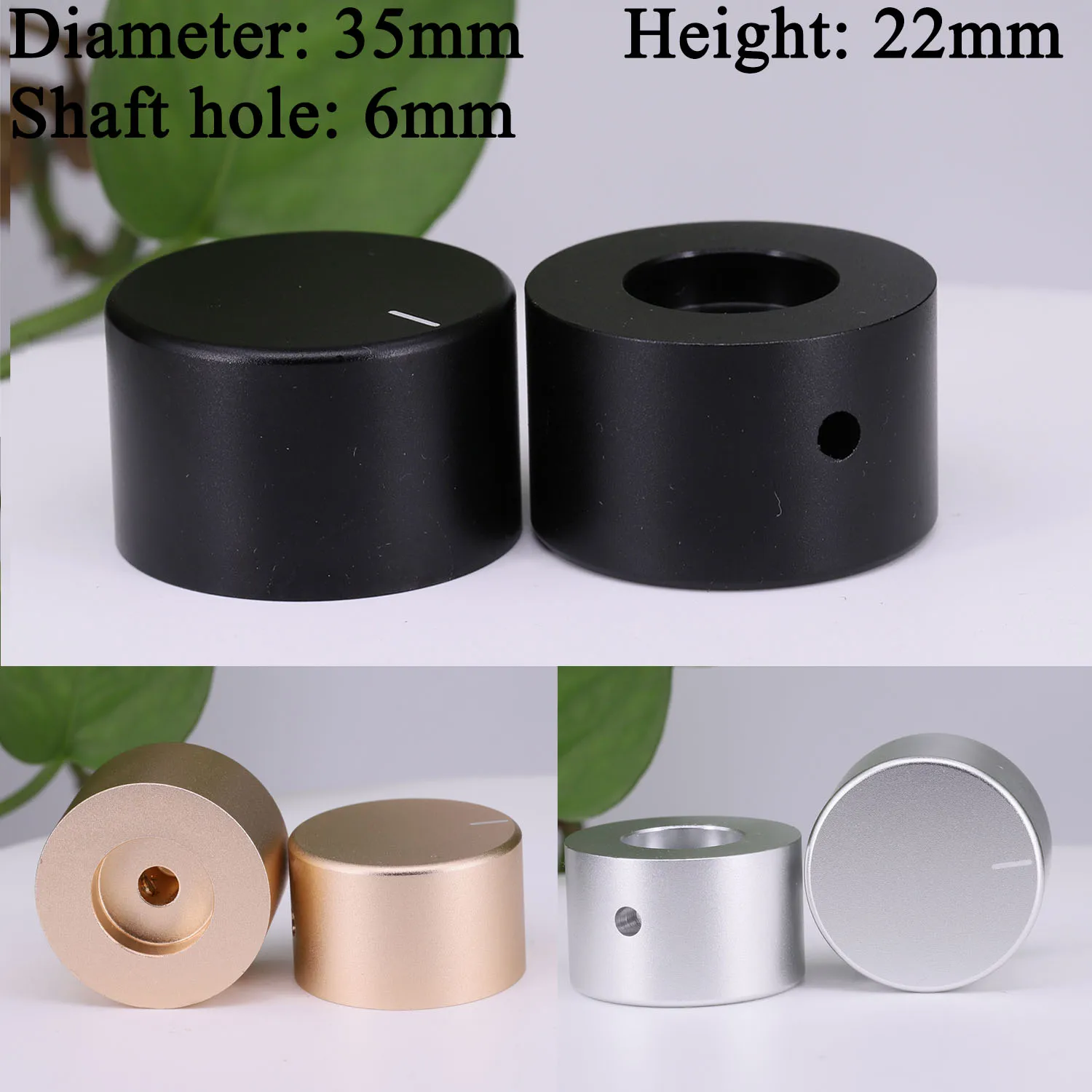 1 szt. Pokrętło regulacji głośności 21mm 25mm 30mm 35mm 48mm Aluminiowe pokrętło potencjometru Przycisk HIFI Samochodowe audio AMP DAC CD Pokrętło regulacji głośności — zdjęcie produktu 4