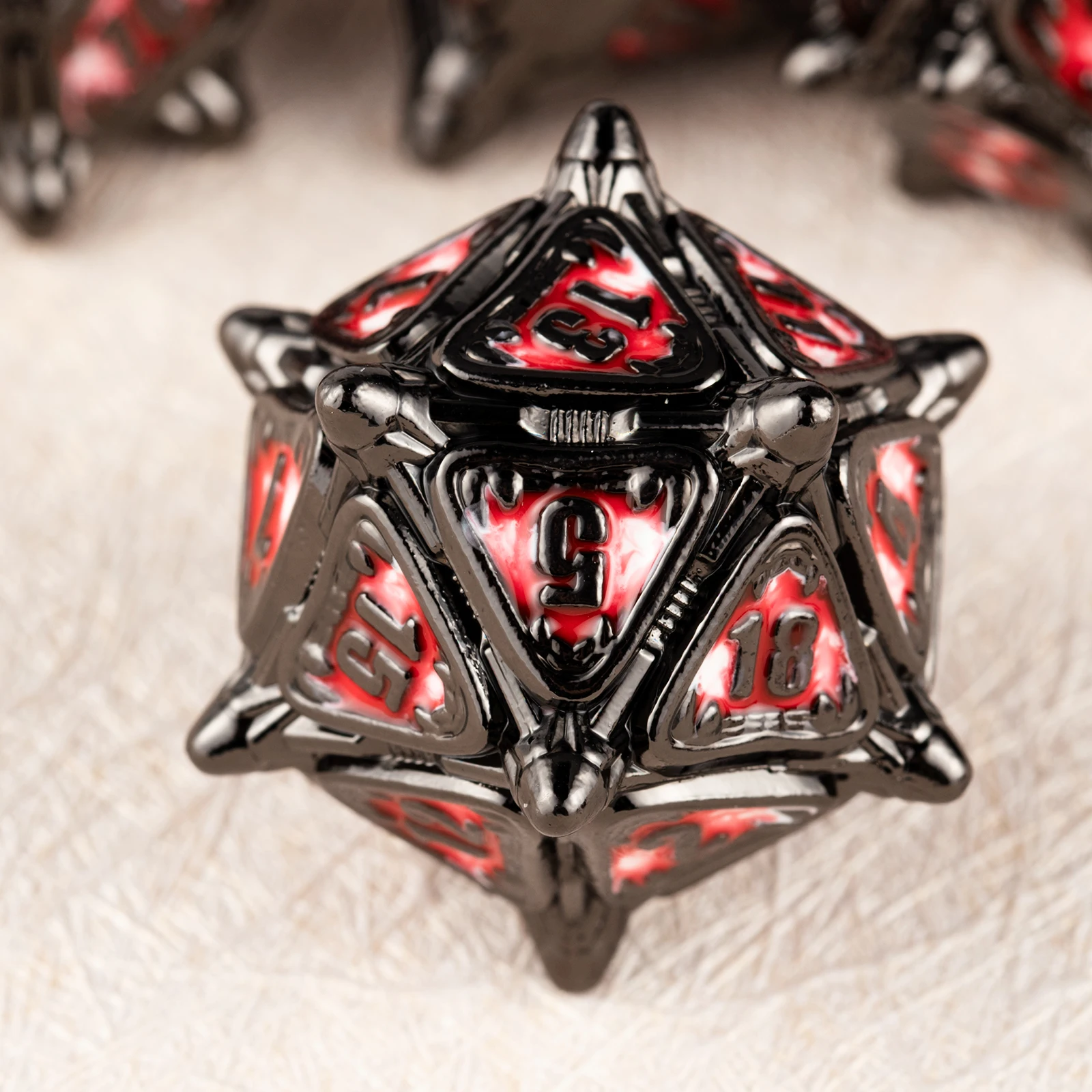 7PCS DND Dices Metal Blood Dice set for Dungeons and Dragons TRPG Games Role Playing Games D6 D8 D10 D% D12 D20 Dice Gift