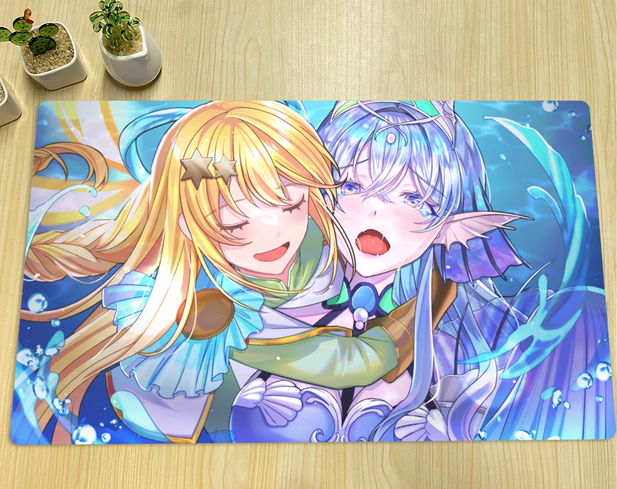 YuGiOhTearlaments Kitkallos TCG Mat Exosister Elis CCG Playmat Board Game Mat Trading Card Game Mat Rubber Mouse Pad Free Bag