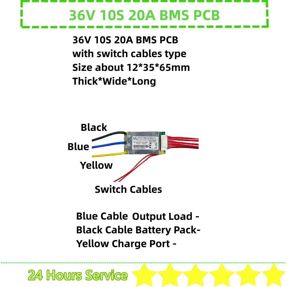 36v 10S 15A 20A 25A 15Ah 20Ah 25Ah BMS PCB Li-ion Ebike Battery Pack PCB with Switch or without Cables 36V Battery BMS PCB