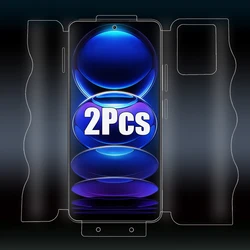 2pcs 360° Full Body Cover Screen Protector For Xiaomi Redmi Note 14 12 13 11 pro Plus 12pro+  13pro+ Soft Hydrogel Gel Film
