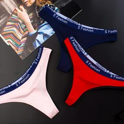Women's Underwear Sexy Cotton Sports Fitness Letter Wide Waist Low Waist Seamless Triangle Pants Thong Comfortable Lingerie