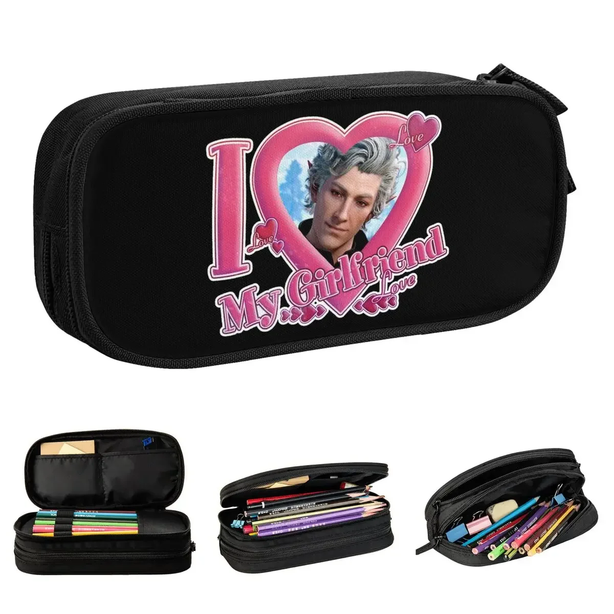 

I LOVE MY GIRLFRIEND ASTARION Pencil Case New Baldur's Gate Pen Bags Kids Large Storage Office Cosmetic Pouch