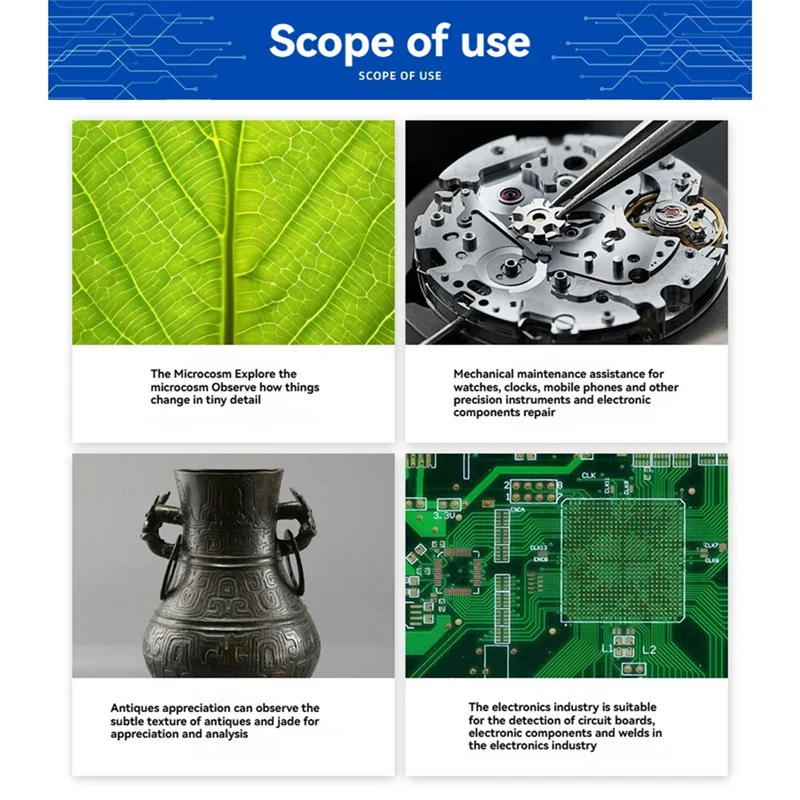 

WORTHOWN-Industry Monocular Microscope Microscope Camera Fortablet PC PCB IC Soldering Repair US Plug