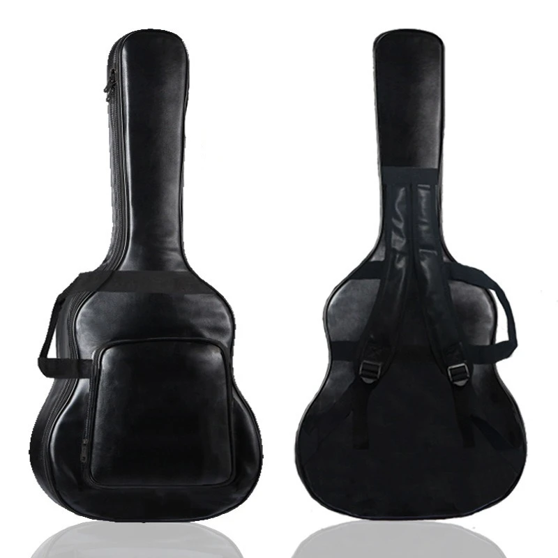 Classical 40/41 Inch Waterproof Thickened PU Leather Guitar Backpack Carrying Bag Guitarra Case Musical Instrument Accessories