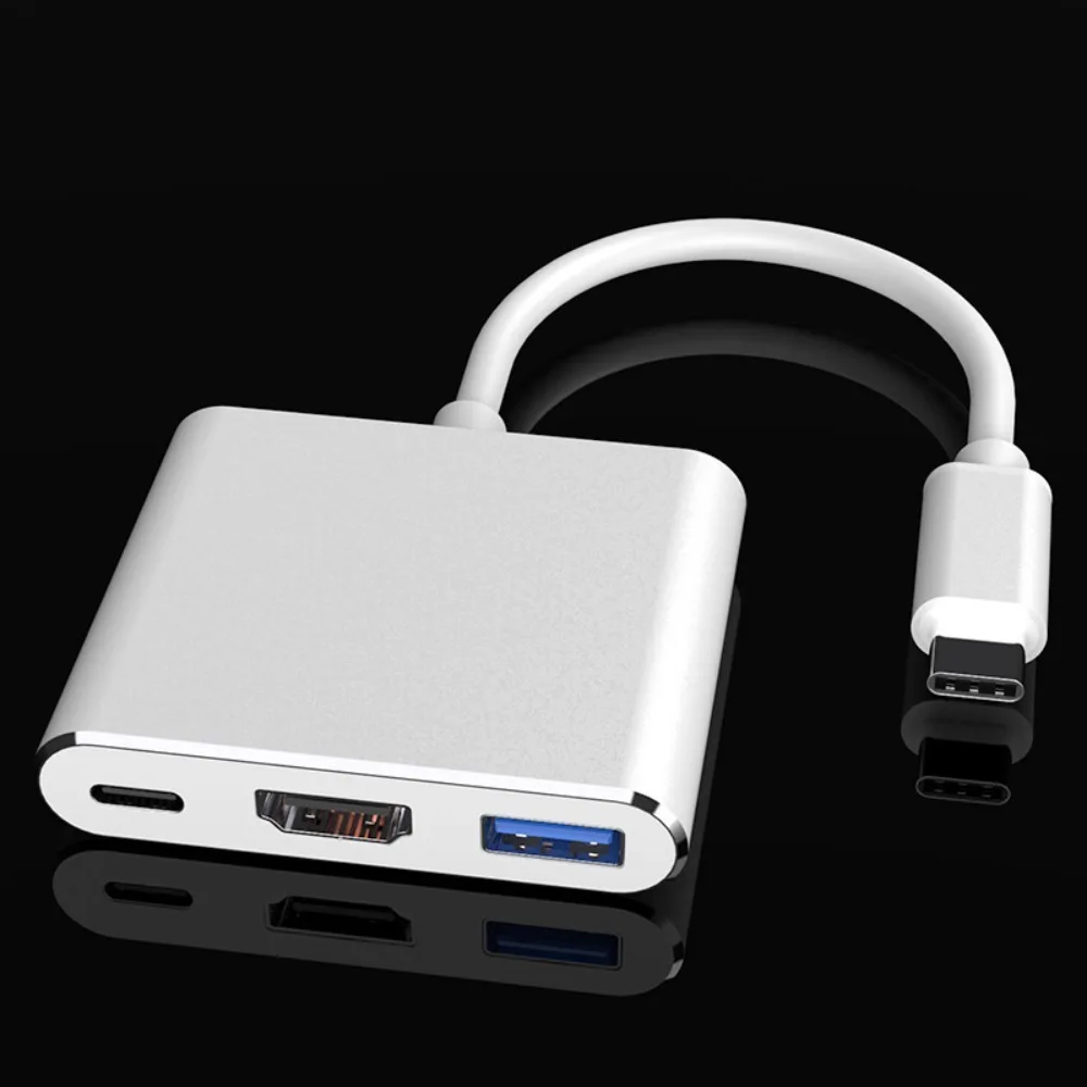 قاعدة توسيع من النوع C إلى HDMI ، محور كمبيوتر محمول USB PD ، محطة إرساء مكثف ، 3 في 1