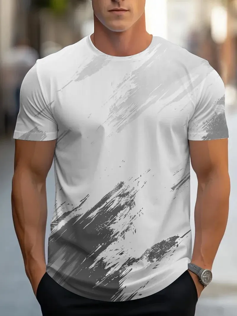 

Summer Men's Casual Simple Personalized Round-Neck Short-Sleeved 3d Printed T-Shirt For Street Style - Large Size Upper Garment