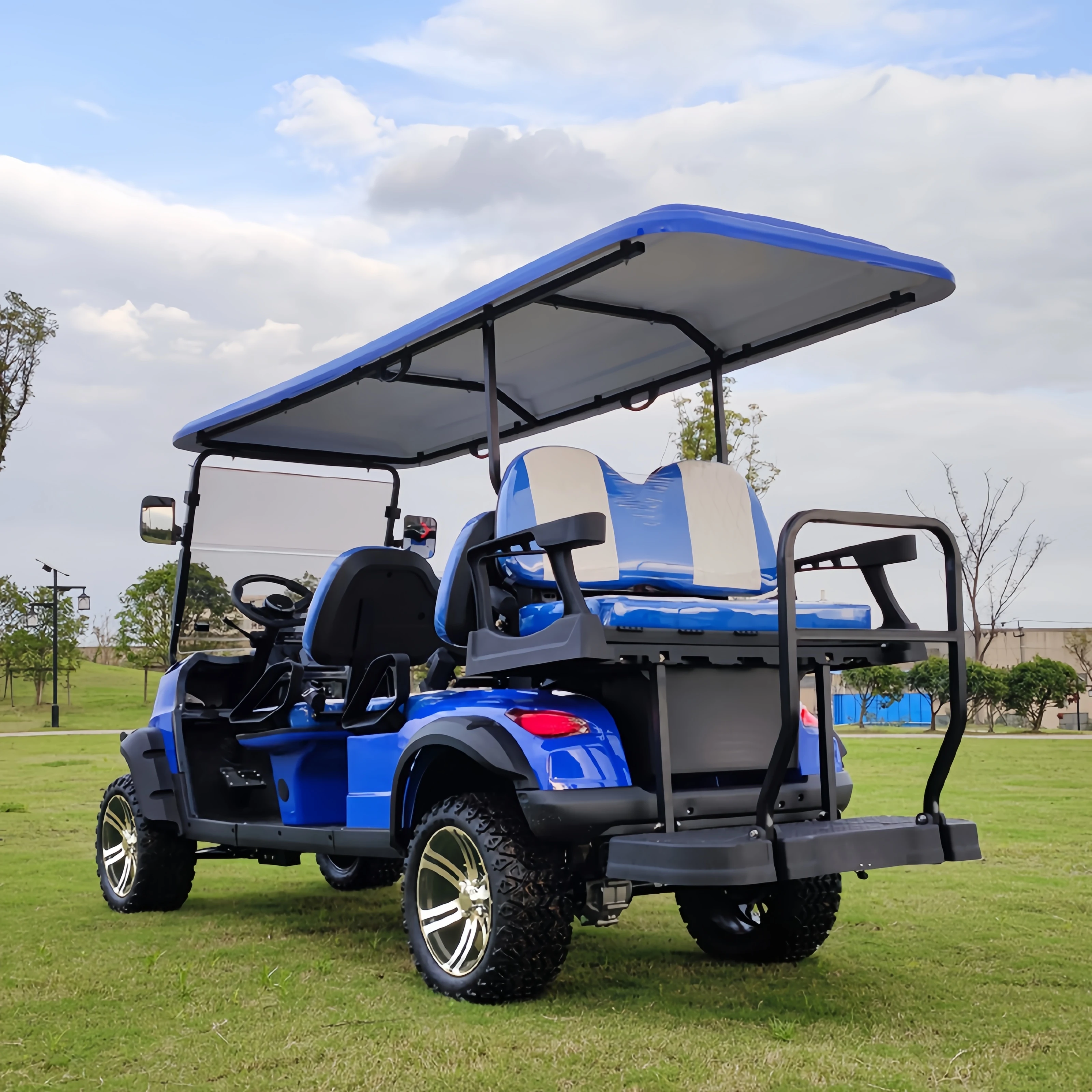 Factory Direct 4+2 Powerful 4-Wheel Electric Golf Cart with 6 Seats High Quality Product