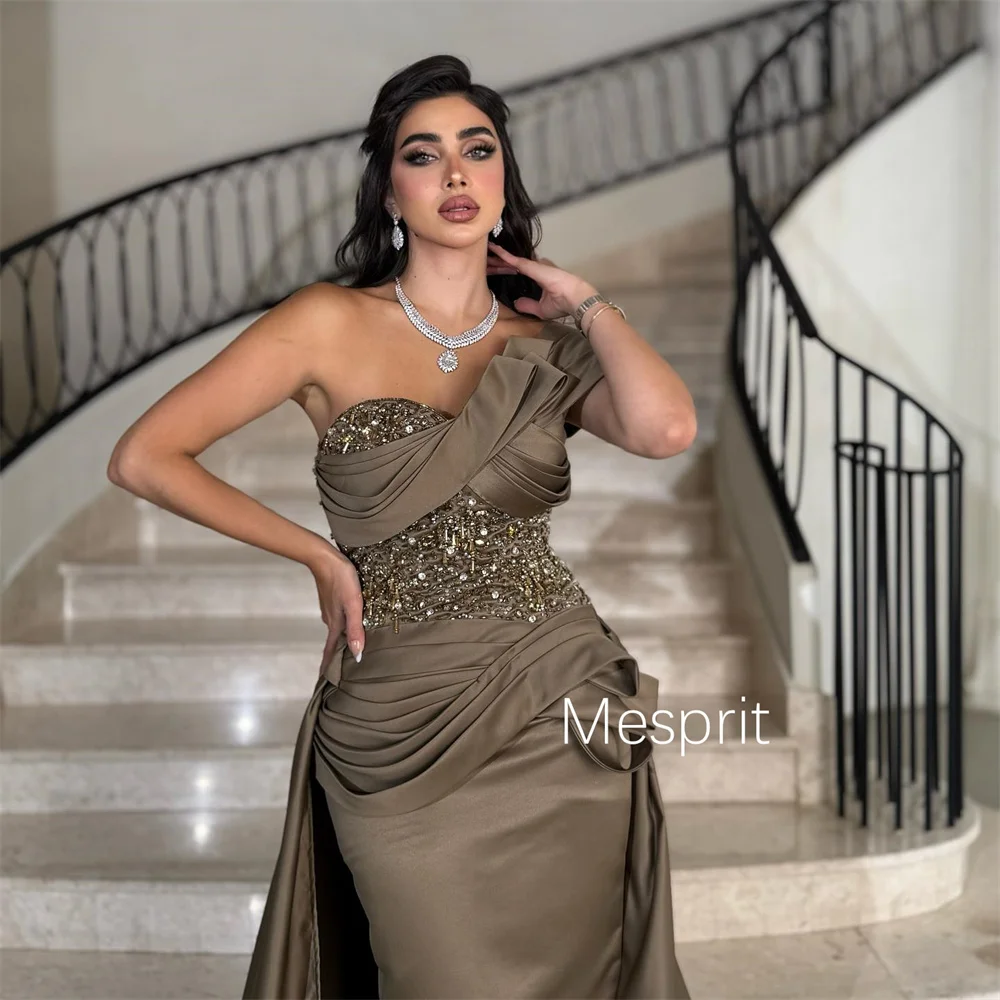 Abiti lunghi monospalla con paillettes a pieghe Charmeuse alla moda personalizzati Abiti per occasioni su misura Taglie disponibili