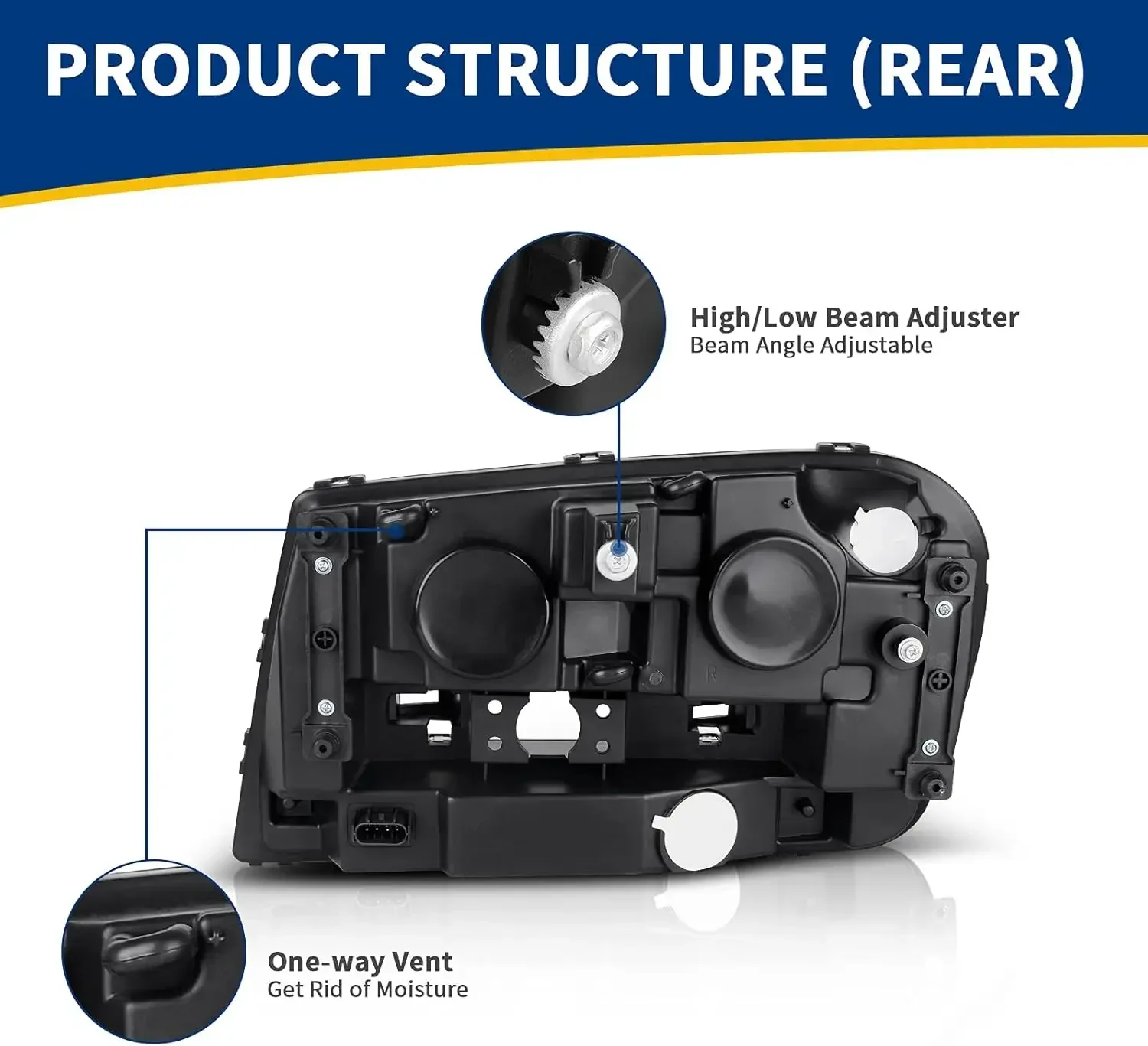 Faros delanteros compatibles con Trailblazer 2002-2009 con reflector ámbar de rejilla de ancho completo (excepto compatible con los modelos LT 2006-2009)