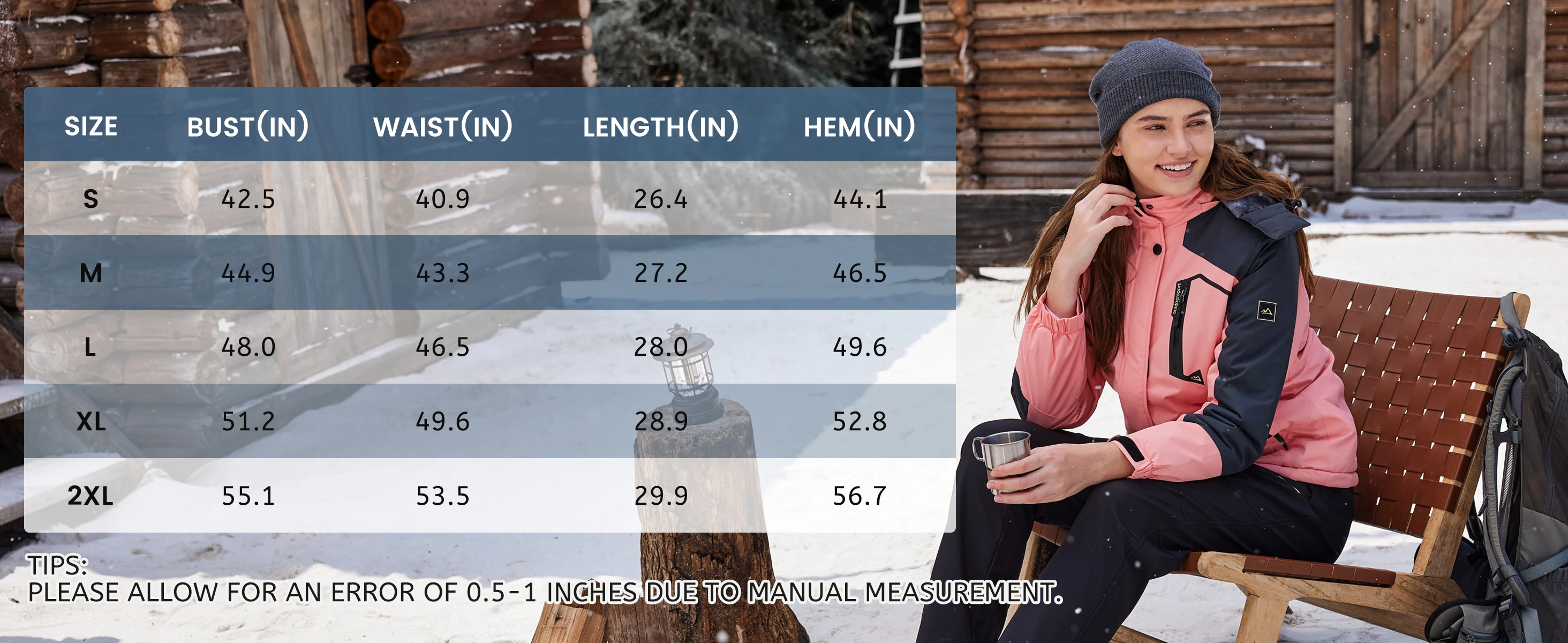 Damen Winter verdickte Jacke wasserdichte Skijacken Schneemantel warme Fleece-Regenjacke mit Kapuze Windjacke Wandern im Freien – Detail 7