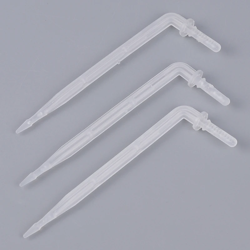 25PCS 4/7mm Transparent Elbow Arrow Drippers Bending 1/4'' Drop Emitter Garden Potted Irrigation Watering Tool Greenhouse