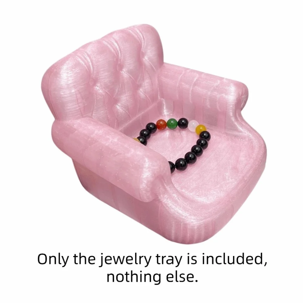 

Elegant Bow 3D Printed Jewelry Tray Decorative Baroque Style Sofa-shaped Ring Holder Creative Sweet Shell Shape Jewelry Tray