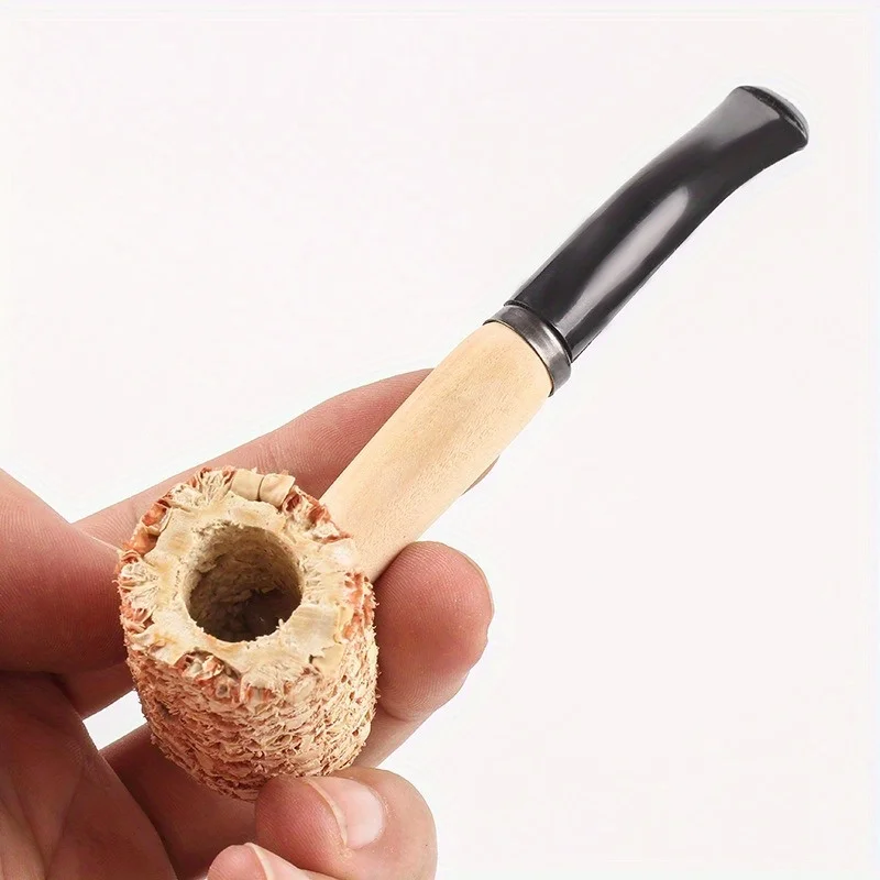 Corncob Pipes Corn Tobacco Pipe Straight Cigarette Pipes Practice Smoking Pipe Smoking Cigarette Holder Mouthpiece Accessory