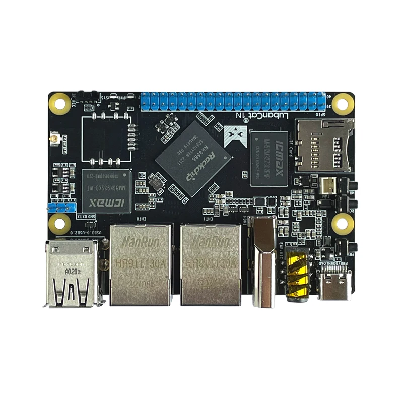 LubanCat 1N Development Board Quad-core Cortex A55 Built-in RK3566 Chip 1TOPS NPU 4k Decoding Gigabit Network USB 3.0