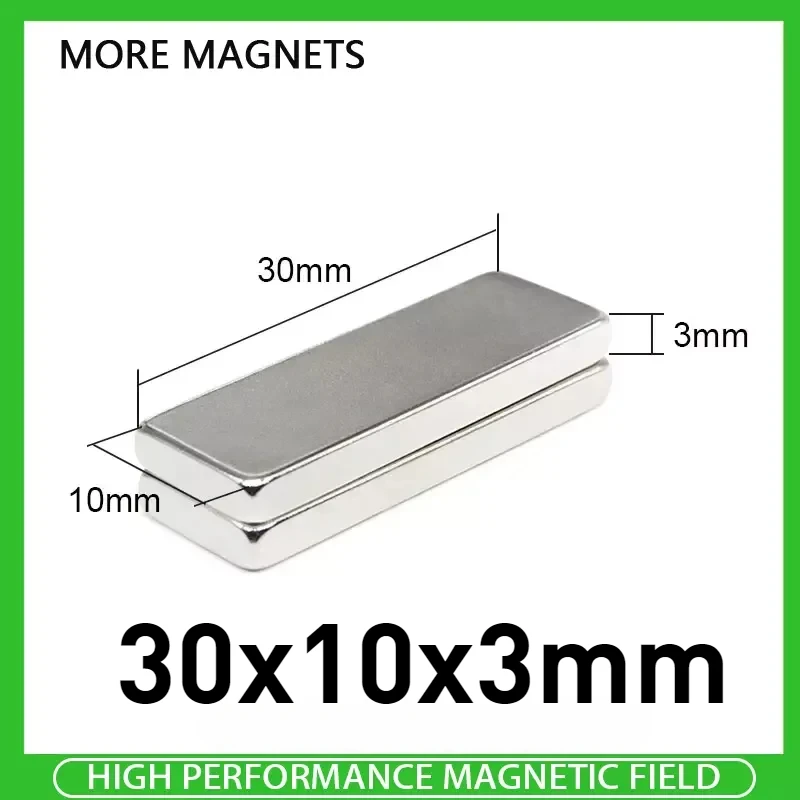 2~50PCS 30x10x3mm Neodymium Magnet 30mmx10mmx3mm N35 NdFeB Block Super Powerful Strong Permanent Magnetic Disc Magnet