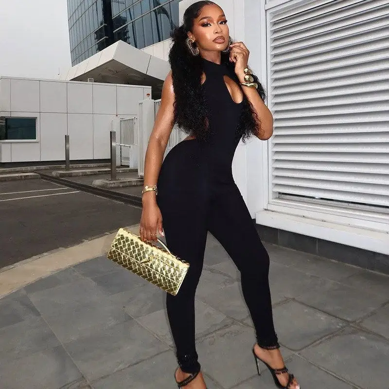 

Женский повседневный комбинезон с низкой талией, облегающий, без спинки, с брюками 7/8, для отдыха и спорта, цельный, для города